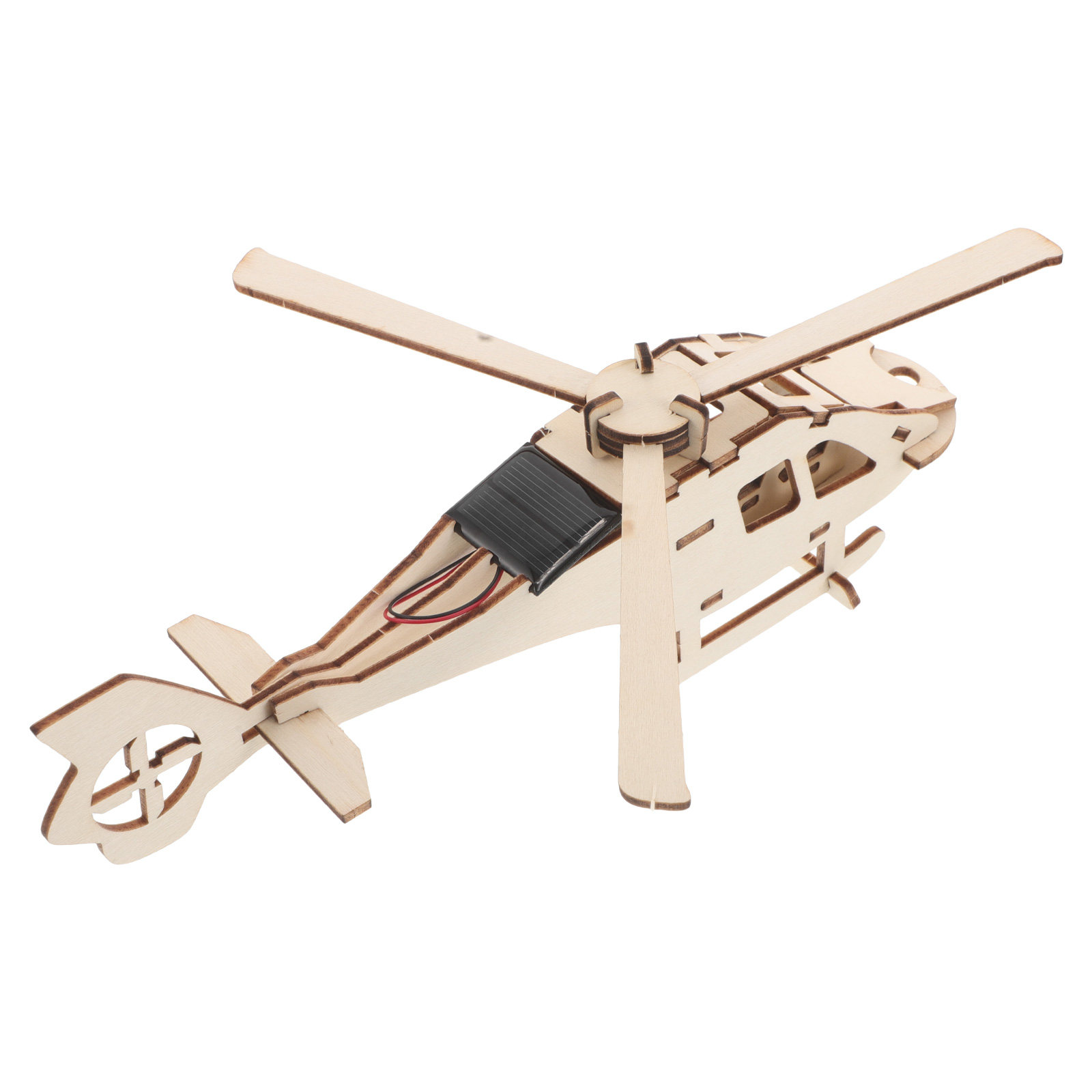 Renewable Energy For Kids - 1Set Solar Powered Wooden Helicopter Kit