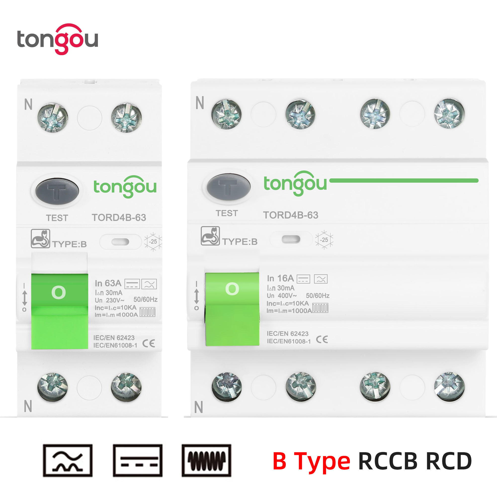 Din Rail Circuit Breaker - RCD RCCB Type B Earth Leakage