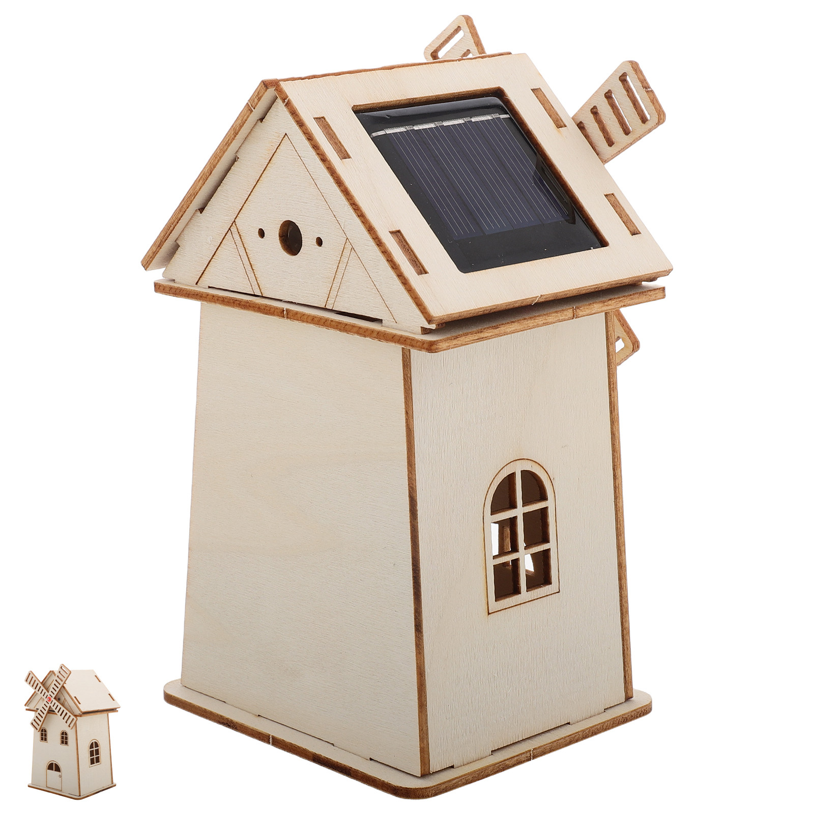 Wooden Solar Powered Windmill  - Renewable Energy For Kids ulasan dan harga
