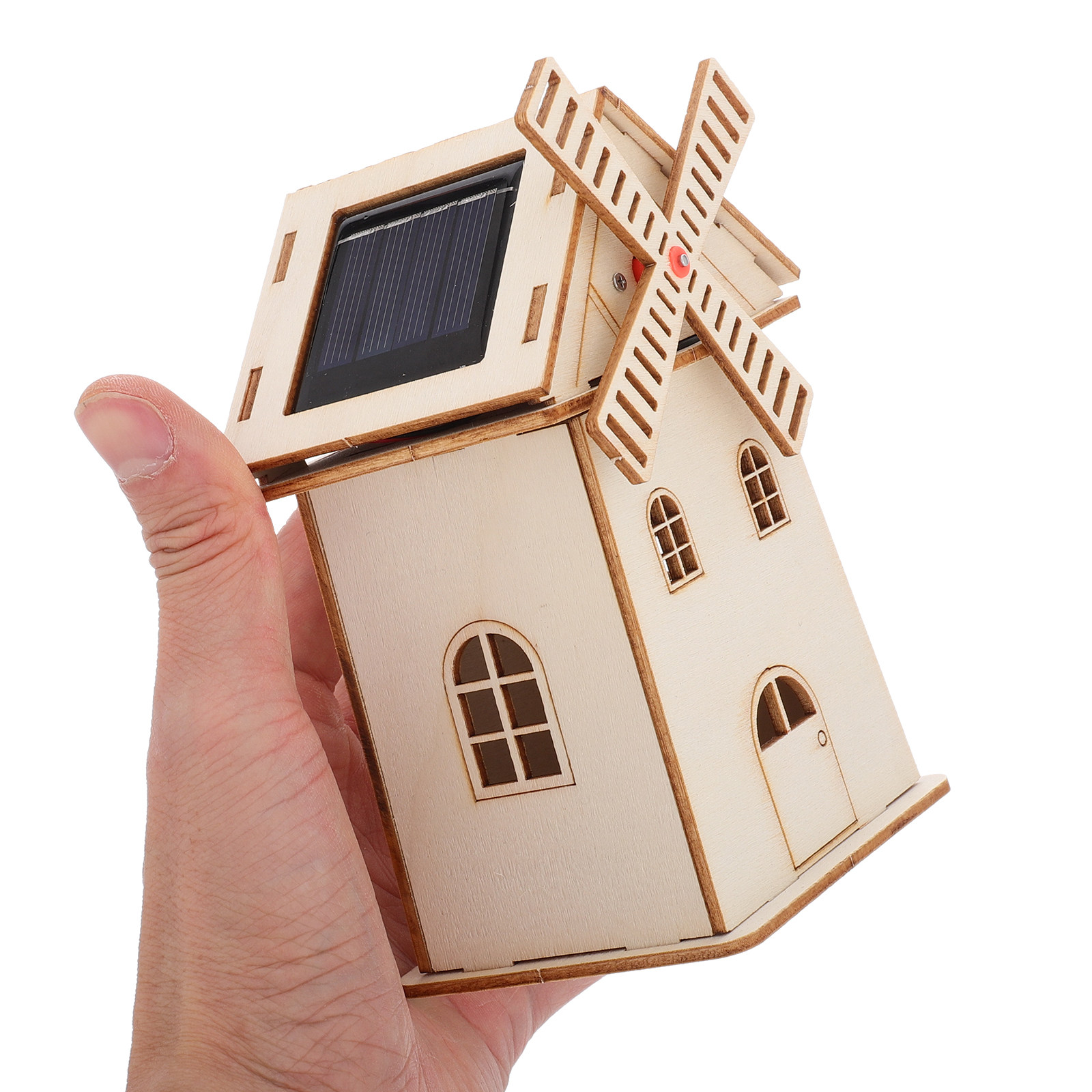 Wooden Solar Powered Windmill  - Renewable Energy For Kids ulasan dan harga