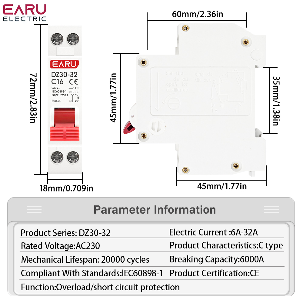 DZ30-32 DPN 1P+N Mini Circuit  - Din Rail Circuit Breaker ulasan dan harga