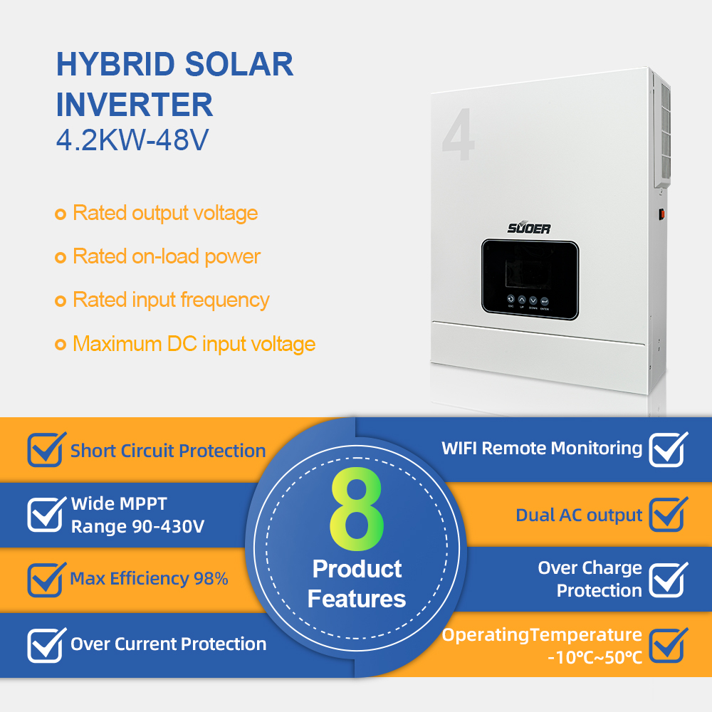 New 4.2kw 24v 230v off Grid In - Hybrid Solar Inverter ulasan dan harga