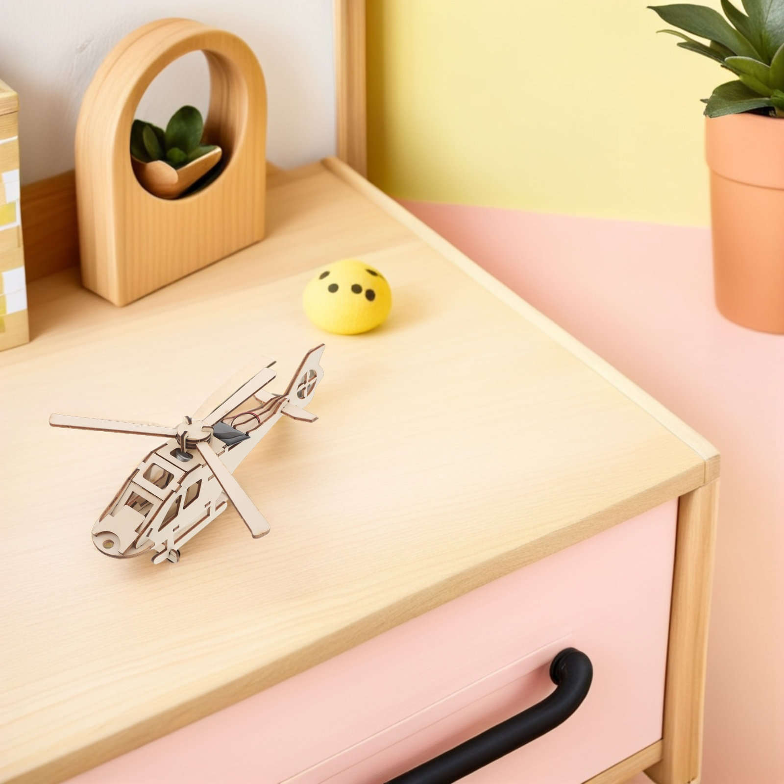 1Set Solar Powered Wooden Heli - Renewable Energy For Kids ulasan dan harga