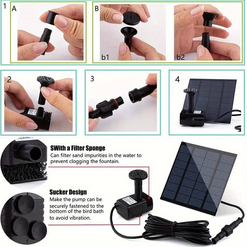 Solar Fountain with 6 Nozzles  - Solar Pool Pump Kit ulasan dan harga