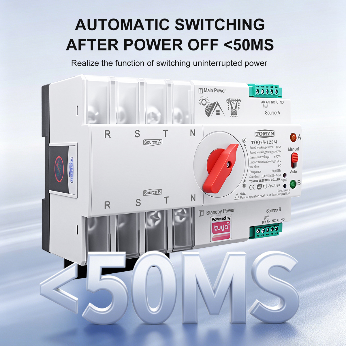 TOMZN TUYA SmartLife ATS 4P AC - Din Rail Circuit Breaker ulasan dan harga