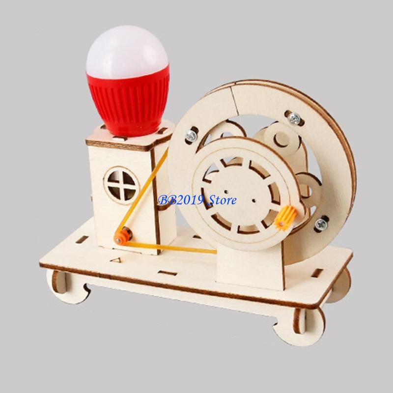 Q0KB Creative Wooden Hand Cran - Renewable Energy For Kids ulasan dan harga