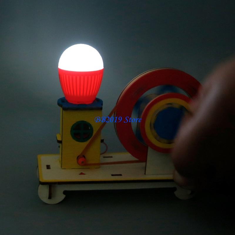 Q0KB Creative Wooden Hand Cran - Renewable Energy For Kids ulasan dan harga